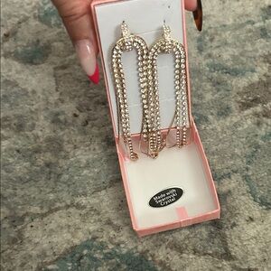 Swarovski Rose Gold Crystal Fringe Drop Earrings